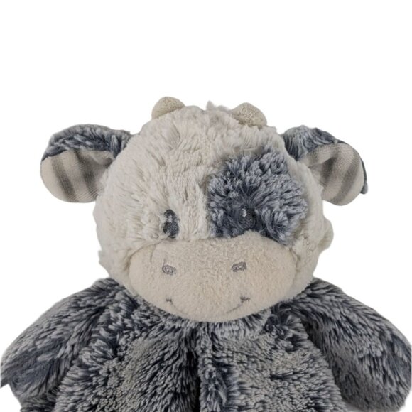 Ebba Gray White Cow Lovey 15" Striped Baby Security Blanket by Aurora 2022 - Picture 2 of 7